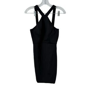 Aidan by Aidan Mattox Caged Back Black Short Dress Size 0